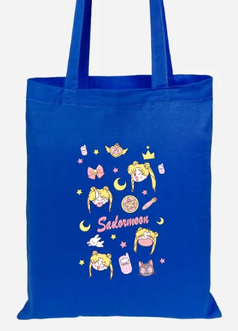 Еко-сумка шоппер Сейлор Мун (Sailor Moon) (92102-2911-SK) голуба MobiPrint Lite (256920750)