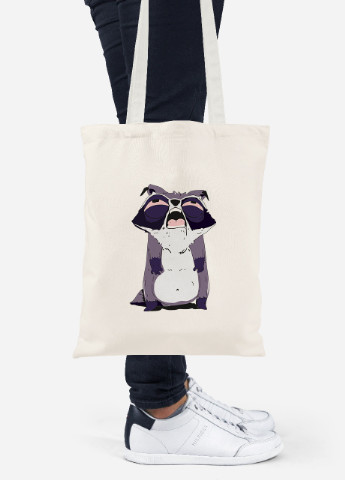 Эко сумка шопер Mood: Енот (92102-2053-BG) бежевая MobiPrint Lite (256924750)