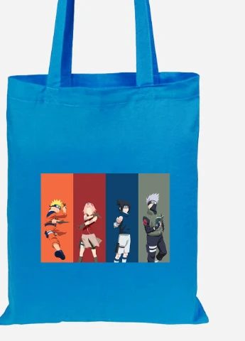 Эко сумка шопер Наруто (Naruto) (92102-3078-BL) синяя MobiPrint Lite (256922310)