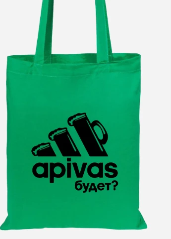 Эко сумка шопер Apivas (Апивас) (92102-1986-KG) зеленая MobiPrint Lite (256923683)