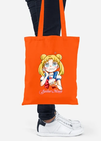 Эко сумка шопер Сейлор Мун (Sailor Moon) (92102-2917-OG) оранжевая MobiPrint Lite (256922170)