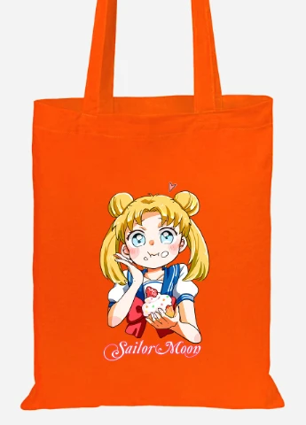 Эко сумка шопер Сейлор Мун (Sailor Moon) (92102-2917-OG) оранжевая MobiPrint Lite (256922170)