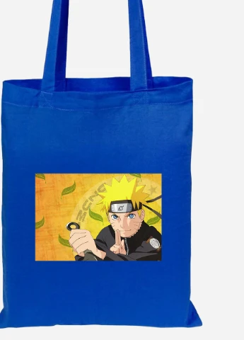 Эко сумка шопер Наруто Узумаки (Naruto Uzumaki) (92102-3092-SK) голубая MobiPrint Lite (256920950)