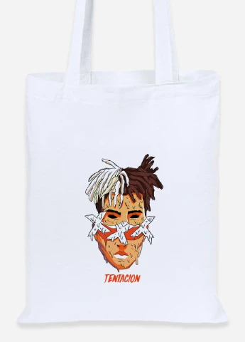 Эко сумка шопер Экс-экс-экс Тентасьон (XXXTentacion) (92102-2636) белая MobiPrint Lite (256924342)