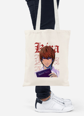 Еко-сумка шоппер Кіра Зошит смерті (Kira Death Note) (92102-2823-BG) бежева MobiPrint Lite (256922697)