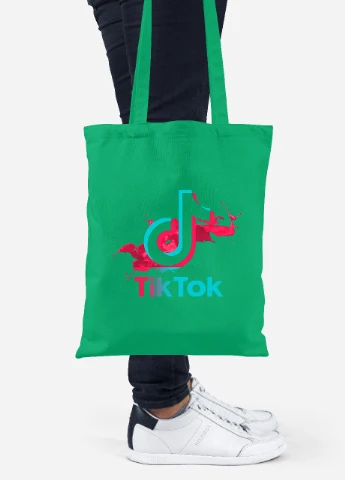 Еко-сумка шоппер Tik Tok (92102-1943-KG) зелена MobiPrint Lite (256921026)