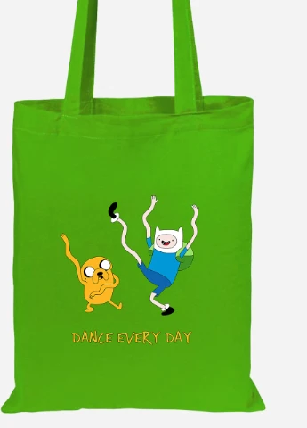 Еко-сумка шоппер Фін і Джейк пес (Finn & Jake the dog) (92102-1580-LM) салатова MobiPrint Lite (256922280)