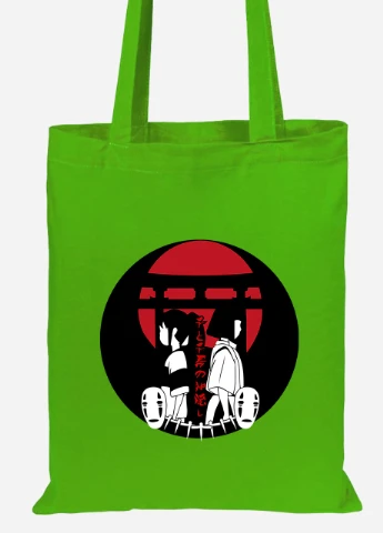Эко сумка шопер Тихиро Огино Сэн и Хаку Унесённые призраками (Spirited Away) (92102-2649-LM) салатовая MobiPrint Lite (256923411)