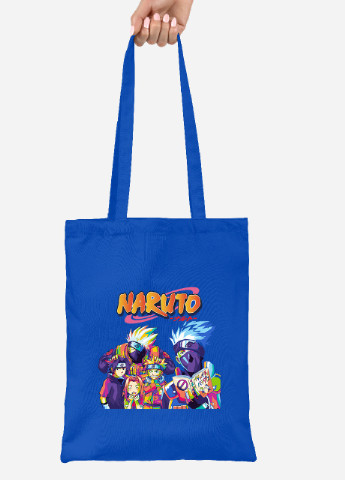 Эко сумка шопер Наруто (Naruto) (92102-3336-SK) голубая MobiPrint lite (256920163)
