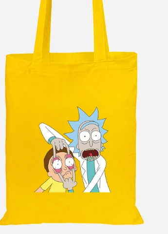 Эко сумка шопер Рик и Морти (92102-2082-SY) желтая MobiPrint Lite (256923671)