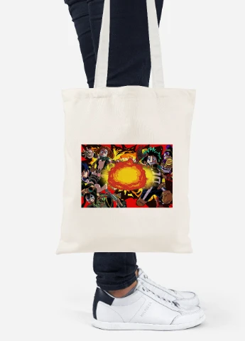 Еко-сумка шоппер Моя геройська академія (My Hero Academia) (92102-3059-BG) бежева MobiPrint Lite (256923196)