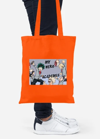 Эко сумка шопер Моя геройская академия (My Hero Academia) (92102-3062-OG) оранжевая MobiPrint Lite (256921264)