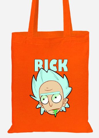 Эко сумка шопер Рик Санчез и Бендер Рик и Морти (Bender Rick and Morty) (92102-2942-OG) оранжевая MobiPrint Lite (256920262)