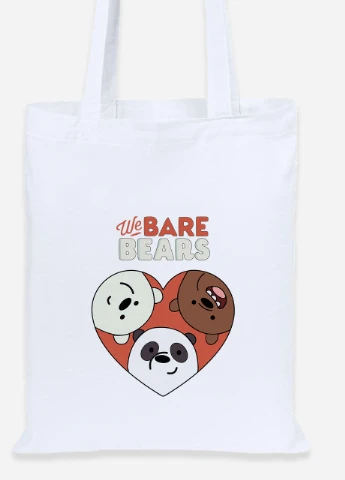 Еко-сумка шоппер Вся правда про ведмедів (We Bare Bears) (92102-2669) біла MobiPrint Lite (256920970)