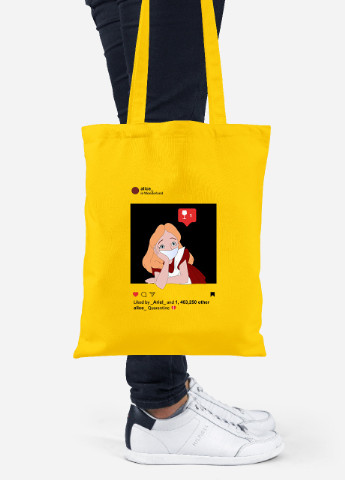 Еко-сумка шоппер Дісней Алісав масці (92102-1419-SY) жовта MobiPrint Lite (256923450)