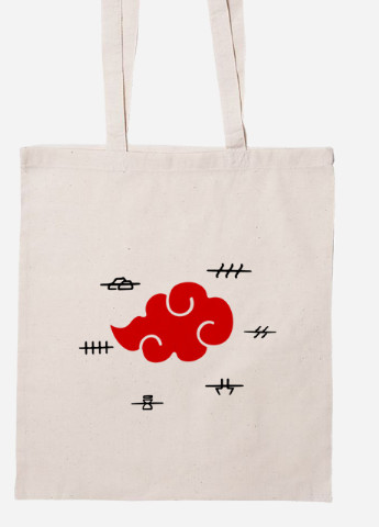 Еко-сумка шоппер Хмара Акацукі Наруто (Akatsuki Naruto) (92102-3044-BG) бежева MobiPrint Lite (256923732)