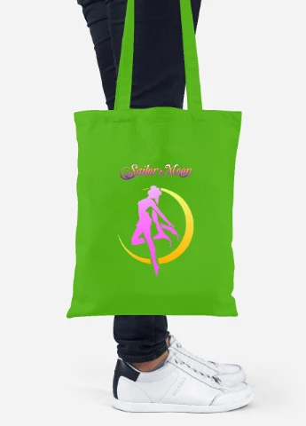 Эко сумка шопер Сейлор Мун (Sailor Moon) (92102-2658-LM) салатовая MobiPrint Lite (256924260)