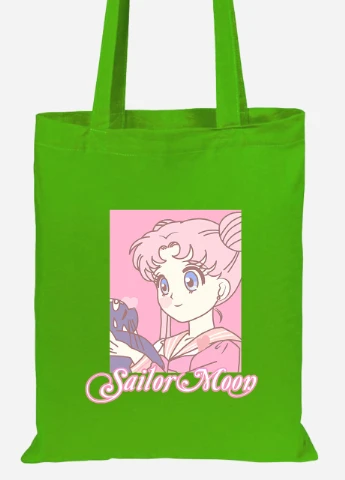 Эко сумка шопер Сейлор Мун (Sailor Moon) (92102-2914-LM) салатовая MobiPrint Lite (256924403)