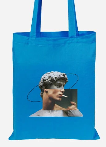 Эко сумка шопер Давид Микеланджело Ренессанс (Renaissance David Michelangelo) (92102-1201-BL) синяя MobiPrint Lite (256924479)