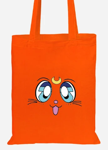 Эко сумка шопер Луна Кошки Сейлор Мун (anime Sailor Moon Cats) (92102-2921-OG) оранжевая MobiPrint Lite (256923471)
