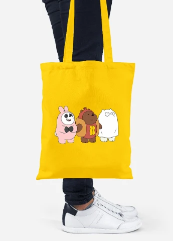 Еко-сумка шоппер Вся правда про ведмедів (We Bare Bears) (92102-2905-SY) жовта MobiPrint Lite (256923261)