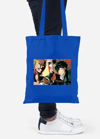 Эко сумка шопер Моя геройская академия (My Hero Academia) (92102-3066-SK) голубая MobiPrint Lite (256923897)