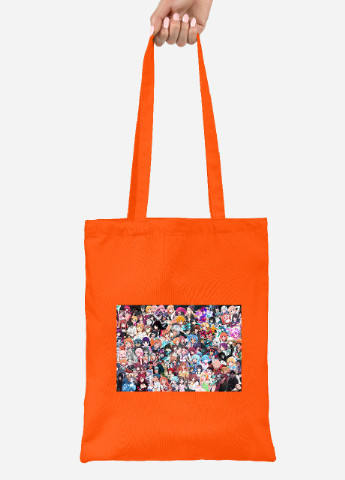 Эко сумка шопер Аниме (Anime) (92102-3108-OG) оранжевая MobiPrint lite (256920777)