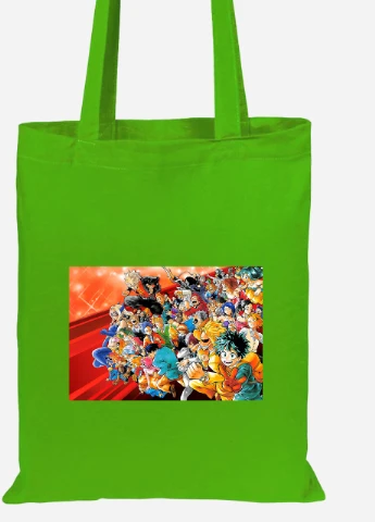 Эко сумка шопер Моя геройская академия (My Hero Academia) (92102-3071-LM) салатовая MobiPrint Lite (256921862)