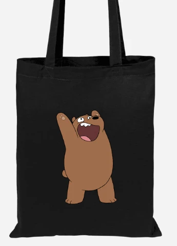 Еко-сумка шоппер Грізлі (Grizzly) (92102-1777-BK) чорна MobiPrint Lite (256921207)