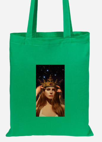 Эко сумка шопер Лана дел Рей (Lana Del Rey) (92102-1590-KG) зеленая MobiPrint lite (256922520)