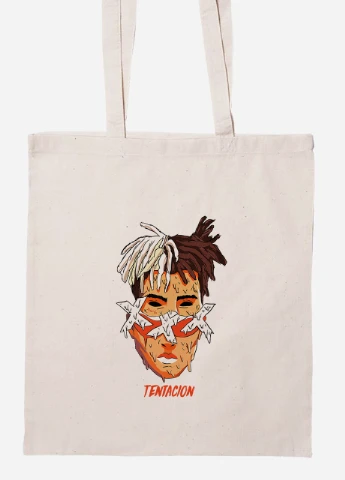 Еко-сумка шоппер Екс-екс-екс Тентасьйон (XXXTentacion) (92102-2636-BG) бежева MobiPrint Lite (256921670)