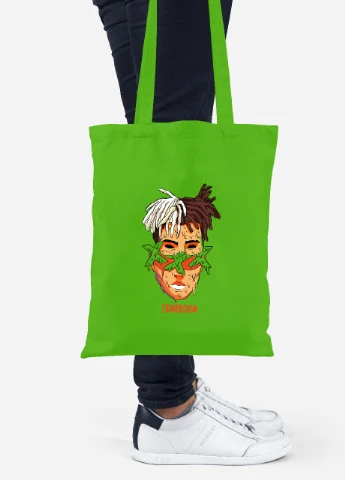 Еко-сумка шоппер Екс-екс-екс Тентасьйон (XXXTentacion) (92102-2636-LM) салатова MobiPrint Lite (256924223)