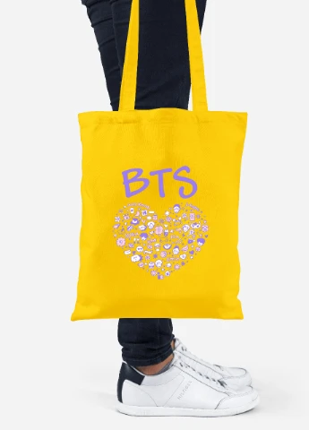 Еко-сумка шоппер БТС (BTS) (92102-3268-SY) жовта MobiPrint Lite (256922200)
