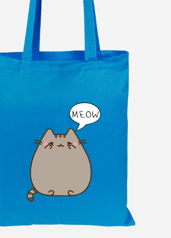 Еко-сумка шоппер Кіт Пушин (Pusheen Cat) (92102-2853-BL) синя MobiPrint Lite (256922102)