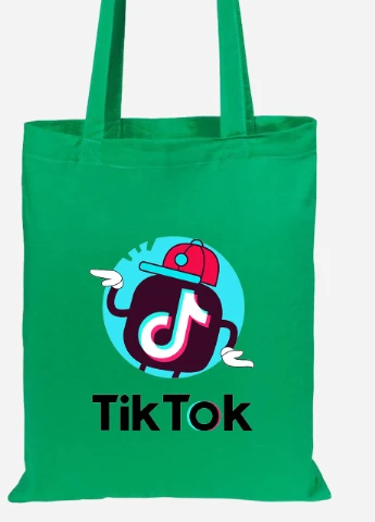 Эко сумка шопер Tik Tok (92102-1712-KG) зеленая MobiPrint Lite (256922302)