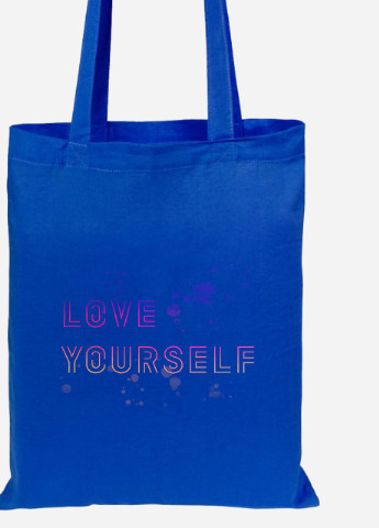 Эко сумка шопер БТС Love yourself (BTS) (92102-3276-SK) голубая MobiPrint lite (256920170)