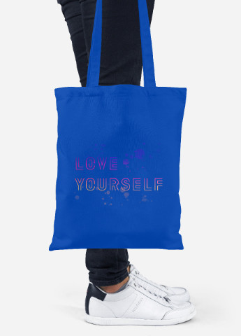 Эко сумка шопер БТС Love yourself (BTS) (92102-3276-SK) голубая MobiPrint lite (256920170)