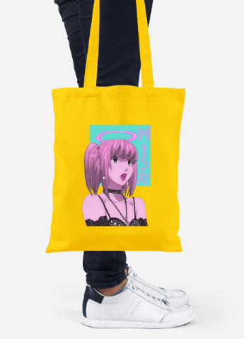 Еко-сумка шоппер Міса Амане Зошит смерті (Misa Amane Death Note) (92102-2827-SY) жовта MobiPrint Lite (256923220)