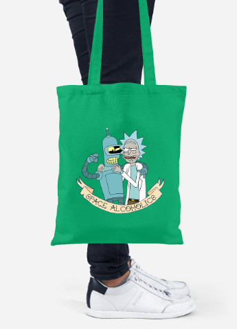 Еко-сумка шоппер Рік Санчез Рік та Морті (Rick Sanchez Rick and Morty) (92102-2943-KG) зелена MobiPrint Lite (256924121)