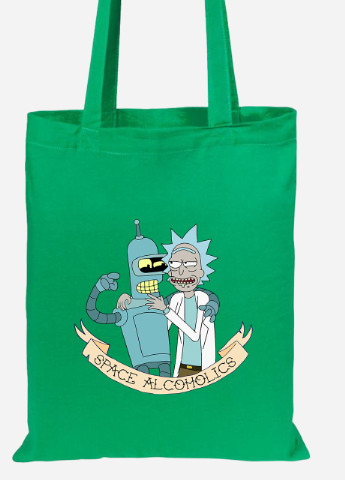 Еко-сумка шоппер Рік Санчез Рік та Морті (Rick Sanchez Rick and Morty) (92102-2943-KG) зелена MobiPrint Lite (256924121)