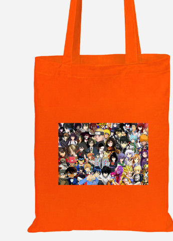 Еко-сумка шоппер Аніме (Anime) (92102-3107-OG) помаранчева MobiPrint lite (256920911)