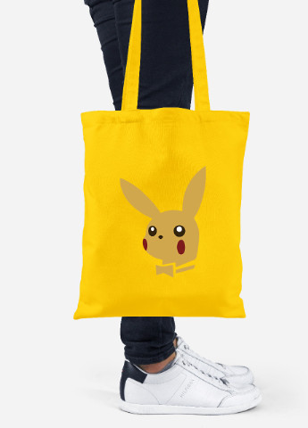 Эко сумка шопер Пикачу (92102-2076-SY) желтая MobiPrint Lite (256923904)