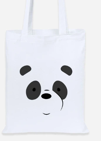 Еко-сумка шоппер Панда Вся правда про ведмедів (We Bare Bears) (92102-2661) біла MobiPrint Lite (256923928)