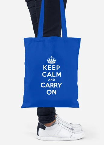 Эко сумка шопер Keep Calm (92102-2009-SK) голубая MobiPrint Lite (256921891)