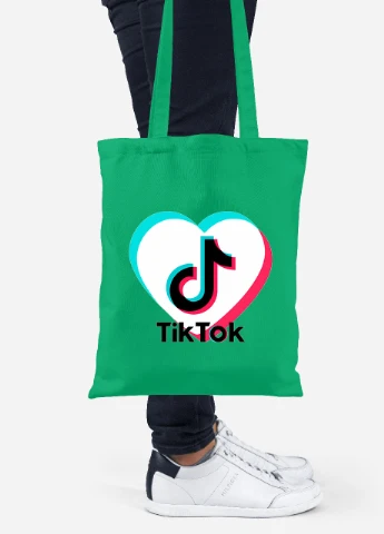 Эко сумка шопер Tik Tok (92102-1941-KG) зеленая MobiPrint Lite (256922252)