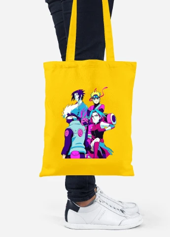 Еко-сумка шоппер Наруто (Naruto) (92102-3335-SY) жовта MobiPrint Lite (256922967)