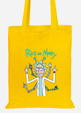 Еко-сумка шоппер Рік Санчез Рік та Морті (Rick Sanchez Rick and Morty) (92102-2948-SY) жовта MobiPrint Lite (256923736)
