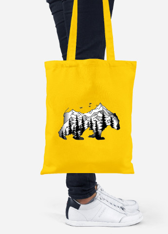 Еко-сумка шоппер Ведмідь (92102-1988-SY) жовта MobiPrint Lite (256921331)