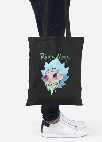 Эко сумка шопер Морти Смит Рик и Морти (Morty Smith Rick and Morty) (92102-2945-BK) черная MobiPrint Lite (256924033)