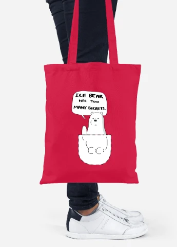 Еко-сумка шоппер Вся правда про ведмедів (We Bare Bears) (92102-2904-RD) червона MobiPrint Lite (256920925)